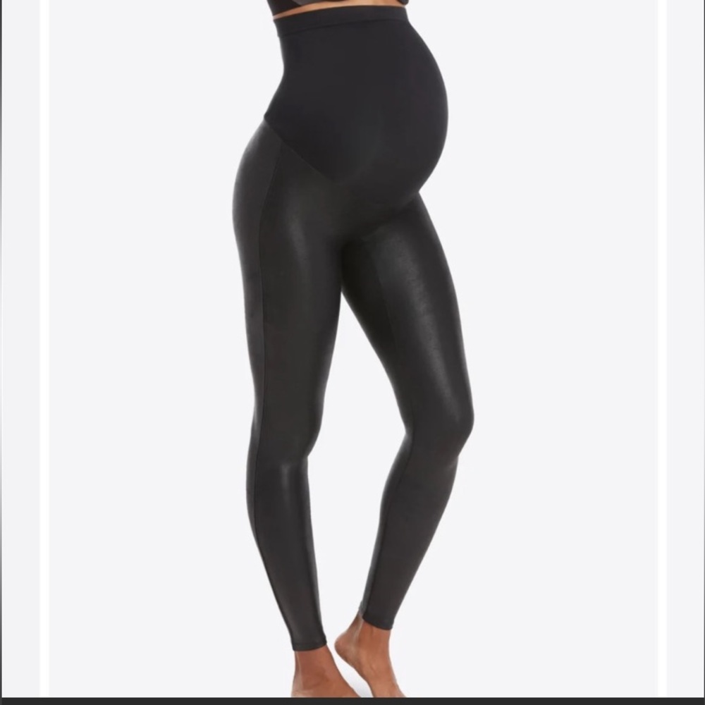 Spanx Mama Faux leather leggings sz small - maternity